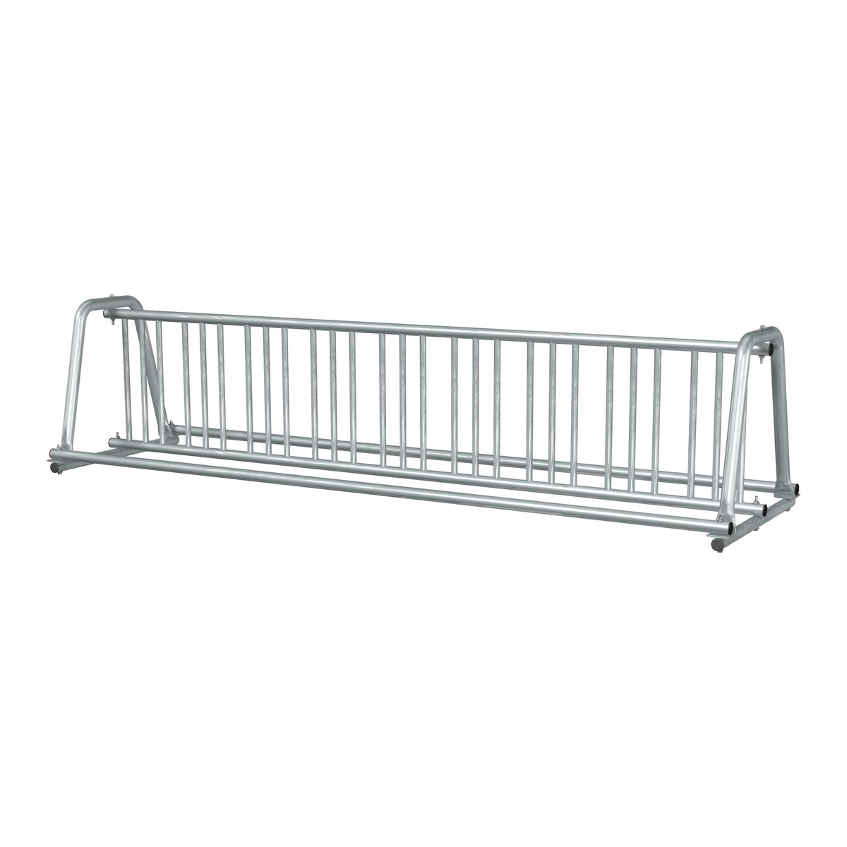 10 ft long A-shaped bike rack of galvanized steel tubing - double sided in 3/4 view