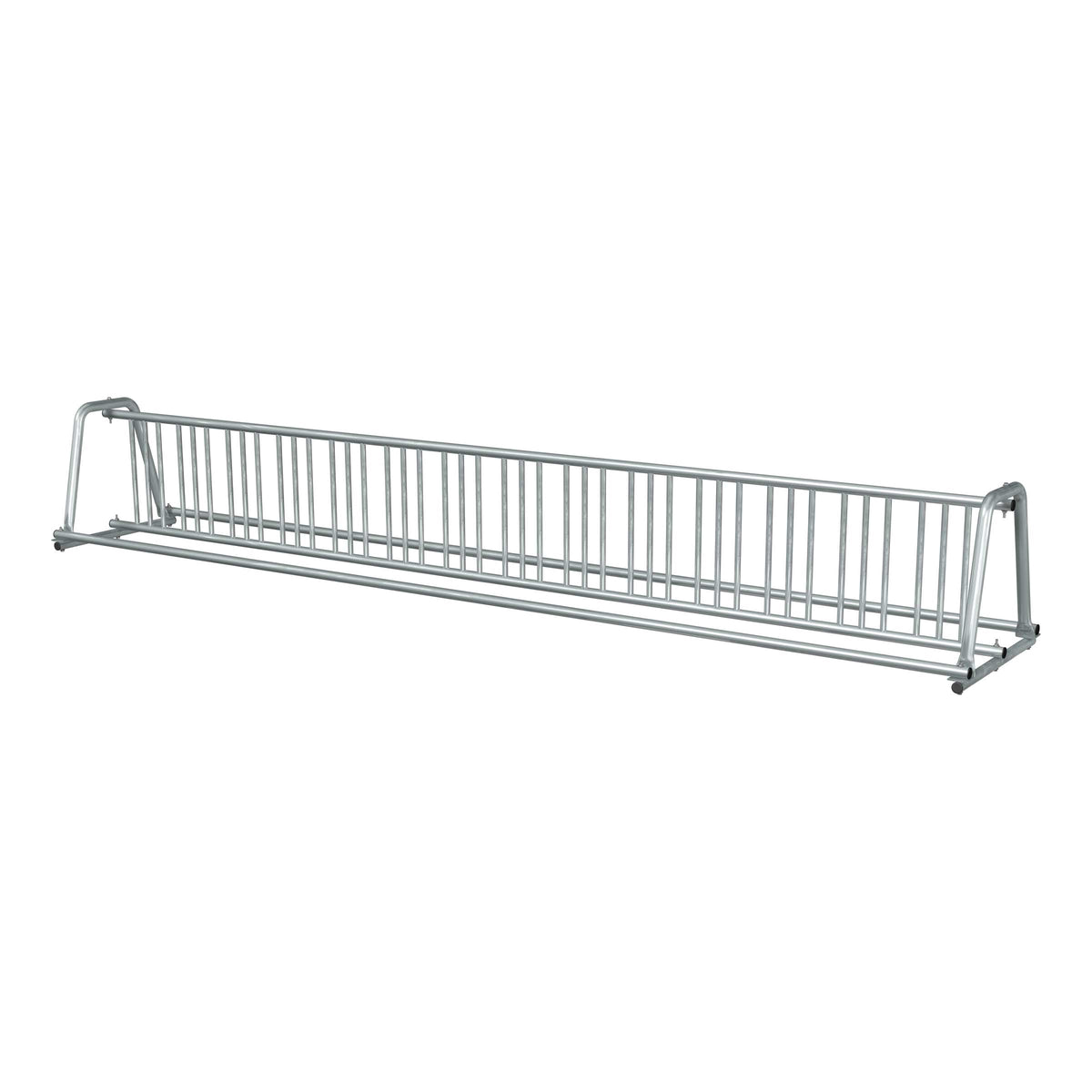 16 ft long A-shaped bike rack of galvanized steel tubing - double sided in 3/4 view