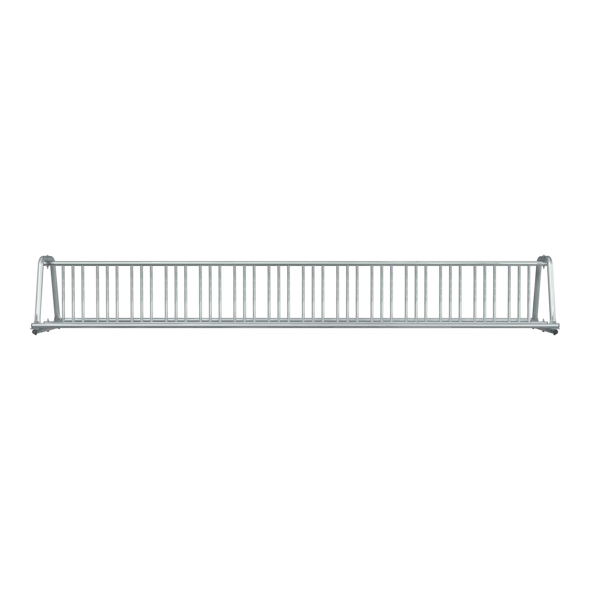 16 ft long A-shaped bike rack of galvanized steel tubing - double sided in front view