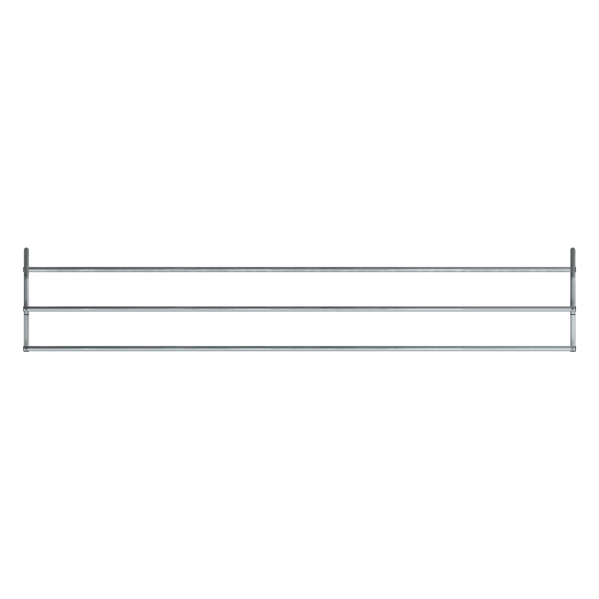 16 ft long D-shaped bike rack of galvanized steel tubing - double sided in top view