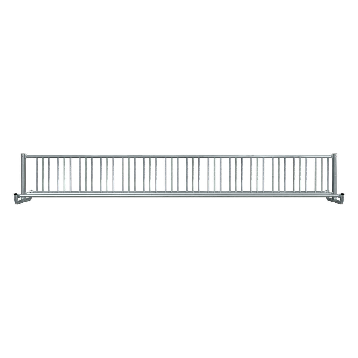 16 ft long bike rack of galvanized steel tubing - double sided in front view