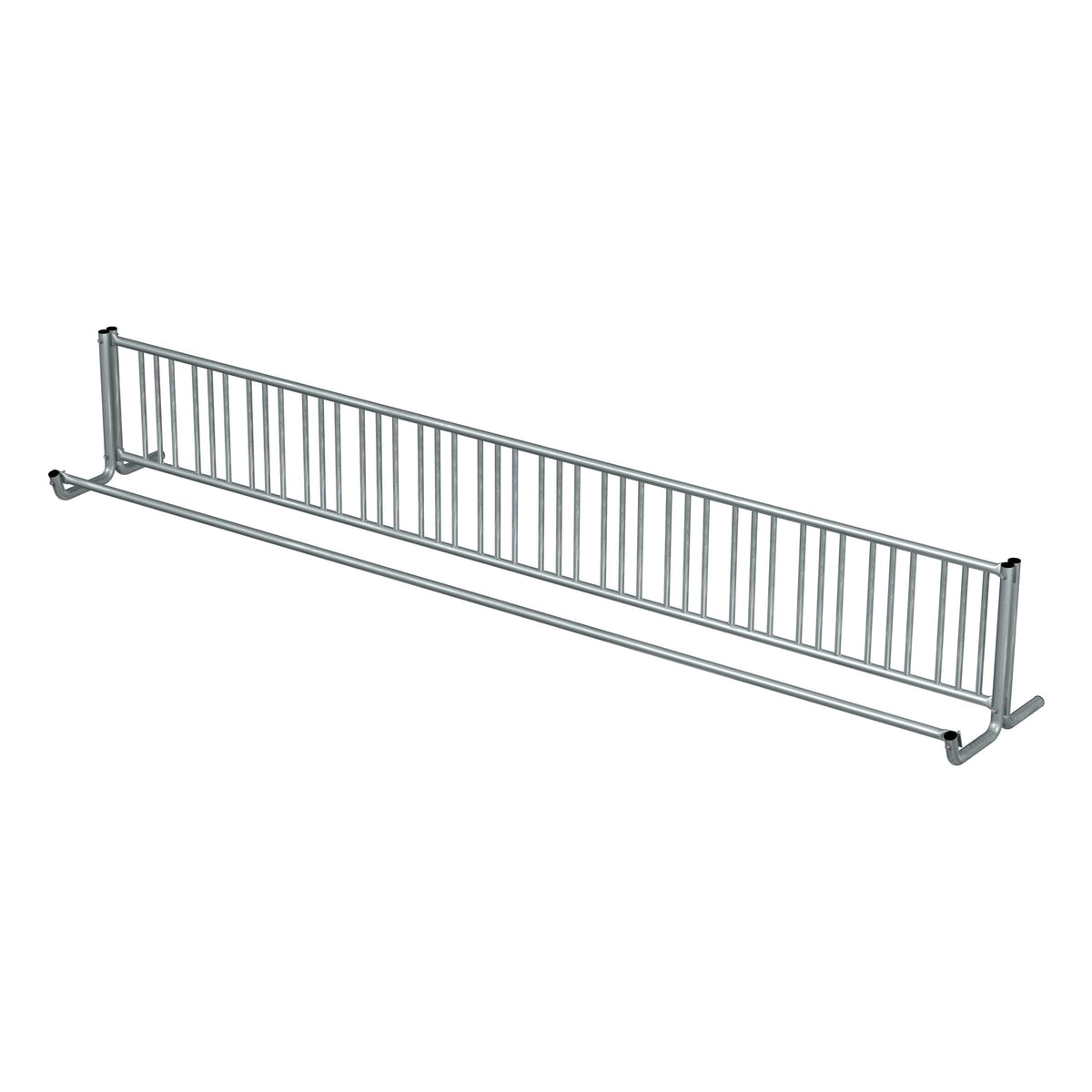 16 ft long bike rack of galvanized steel tubing - single sided in 3/4 view