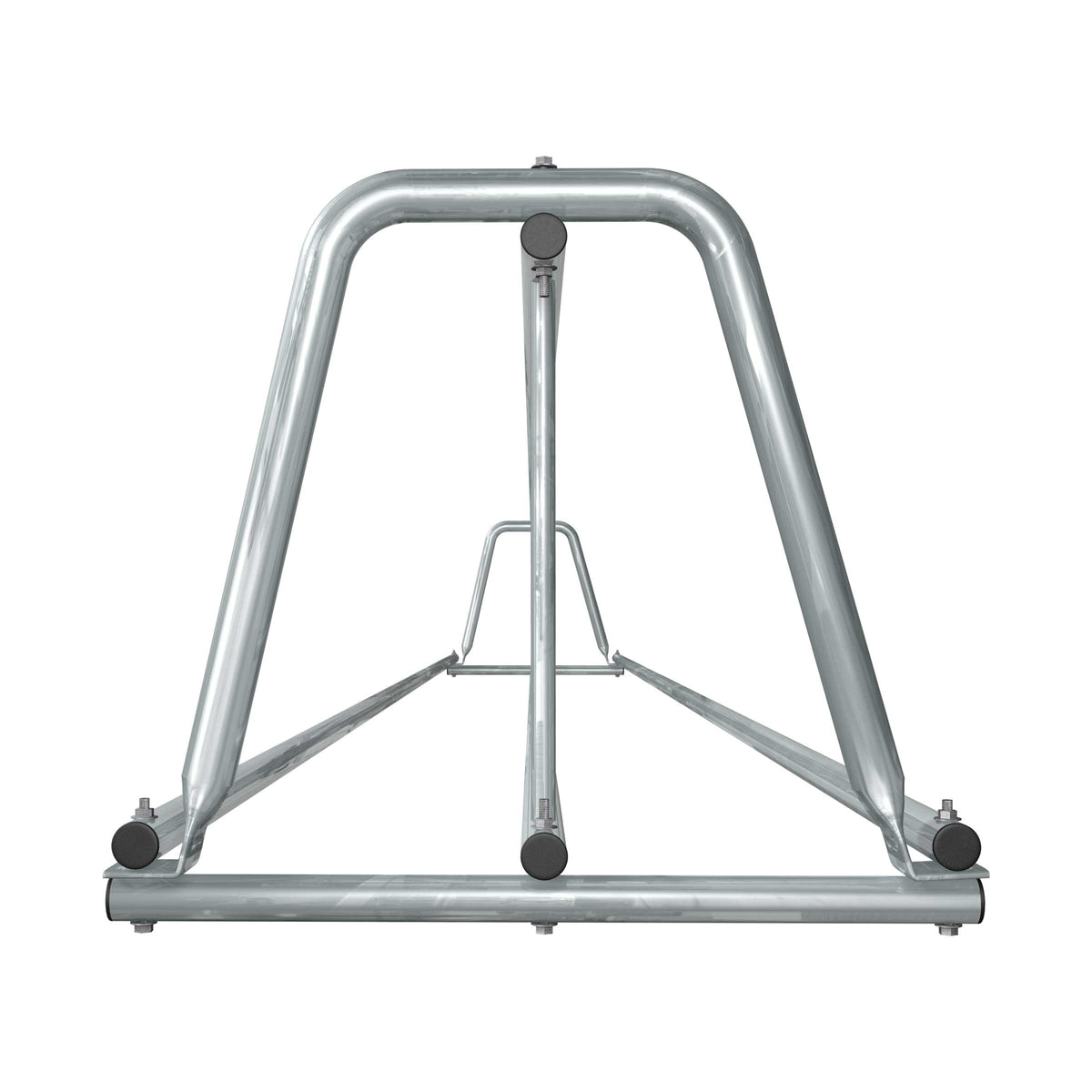 20 ft long A-shaped bike rack of galvanized steel tubing - double sided in right view