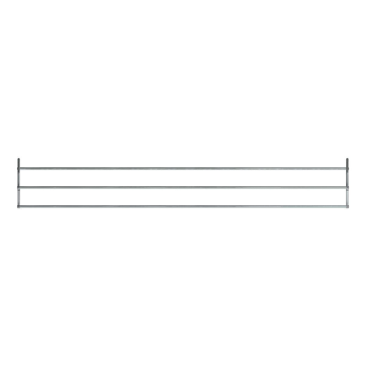 20 ft long D-shaped bike rack of galvanized steel tubing - double sided in top view