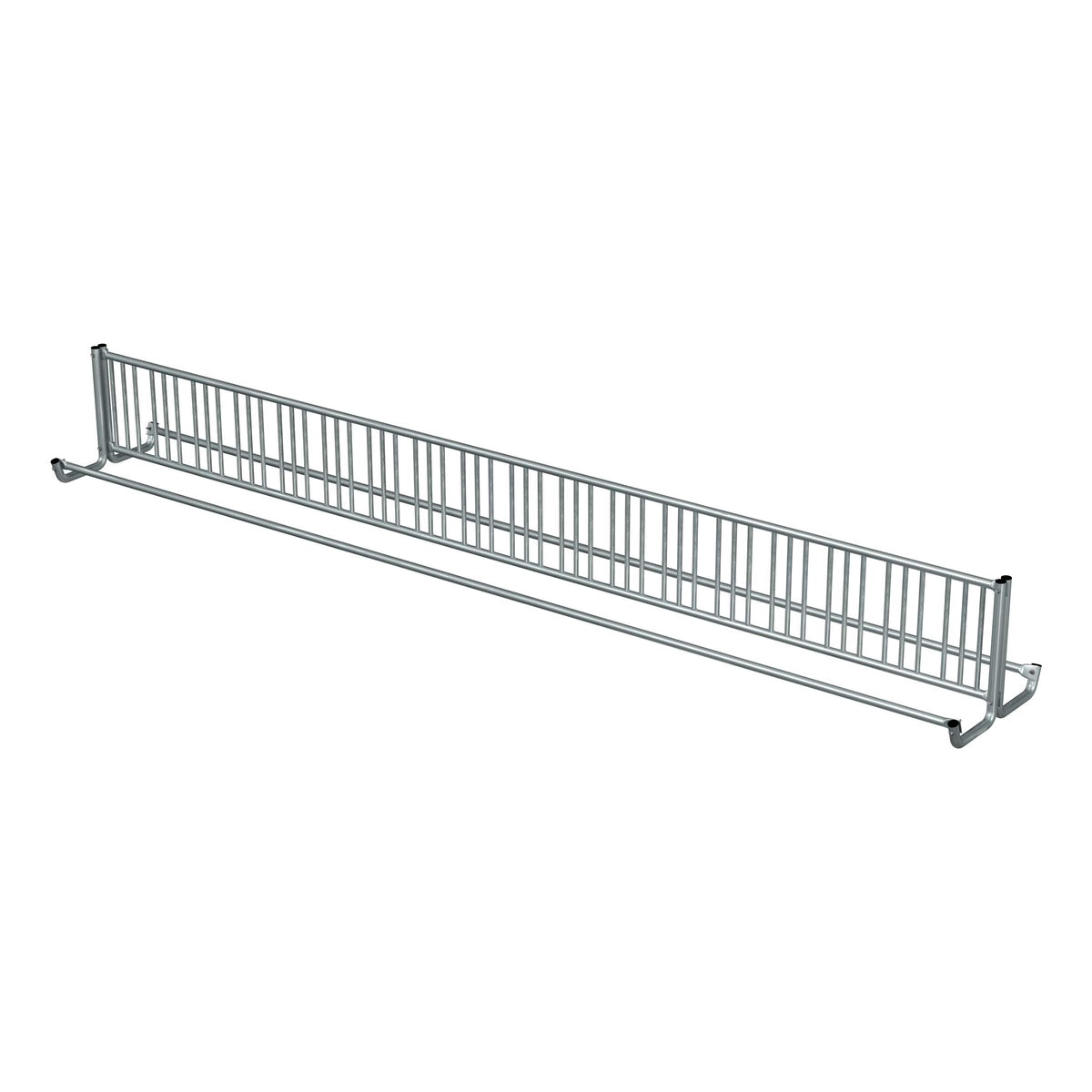 20 ft long bike rack of galvanized steel tubing - double sided in 3/4 view