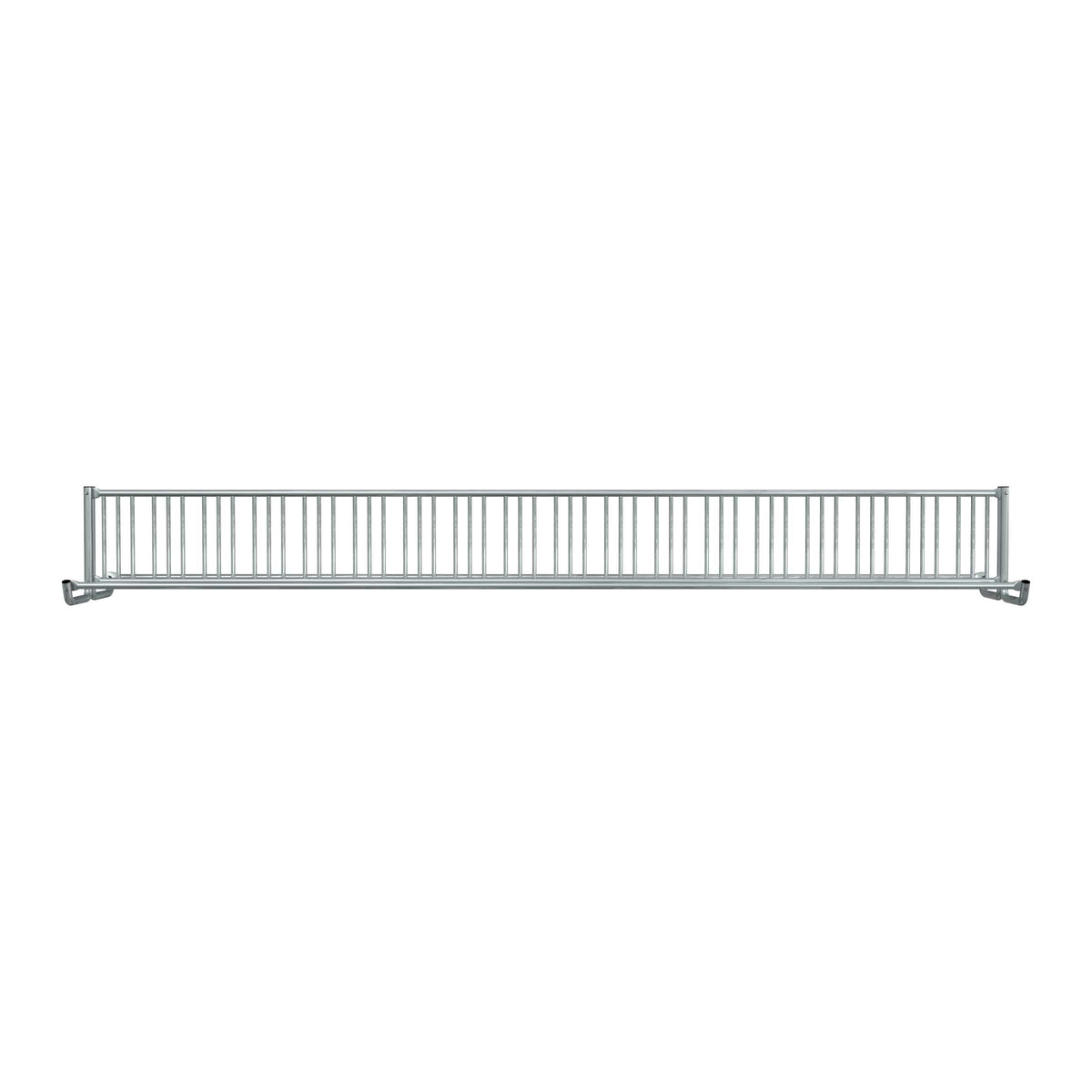 20 ft long bike rack of galvanized steel tubing - double sided in front view
