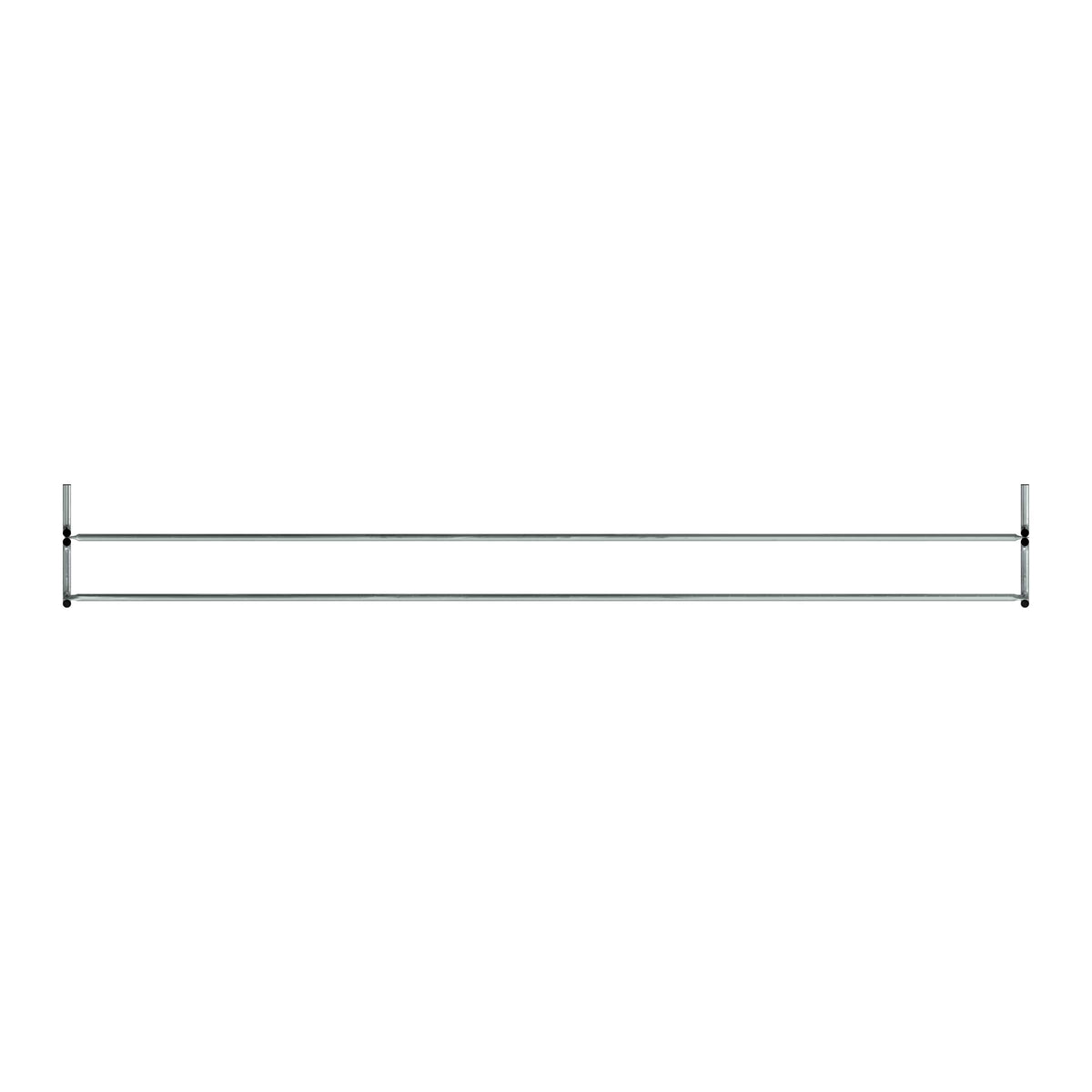 20 ft long bike rack of galvanized steel tubing - single sided in top view