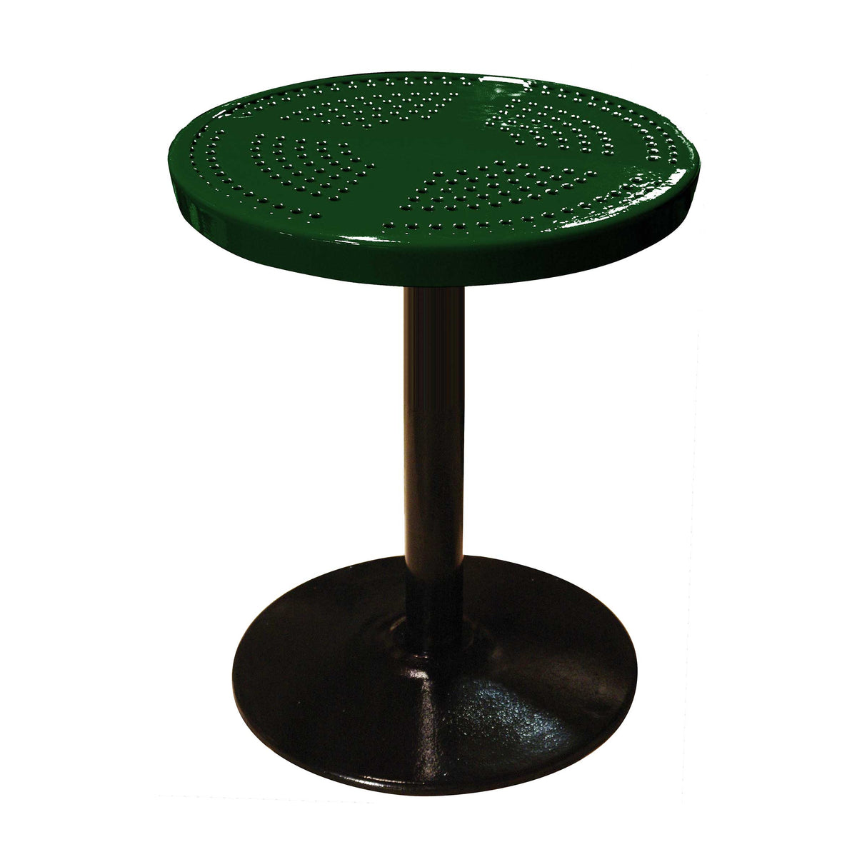 24TAB30 24" round perforated pedestal table 30" high - black green