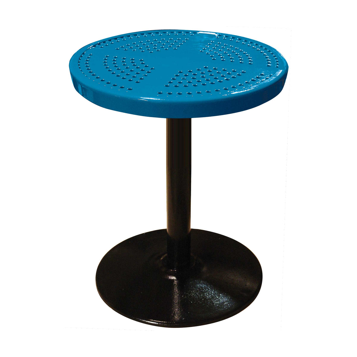24TAB30 24" round perforated pedestal table 30" high - blue