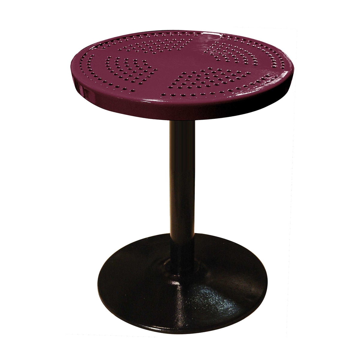 24TAB30 24" round perforated pedestal table 30" high - burgundy