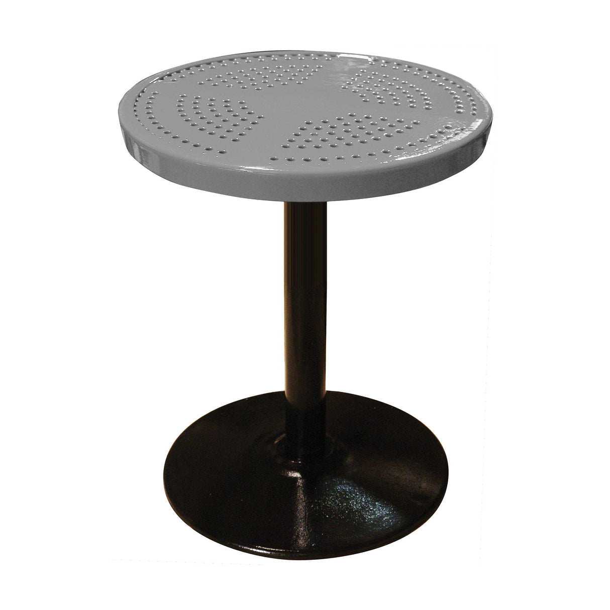 24TAB30 24" round perforated pedestal table 30" high - gray