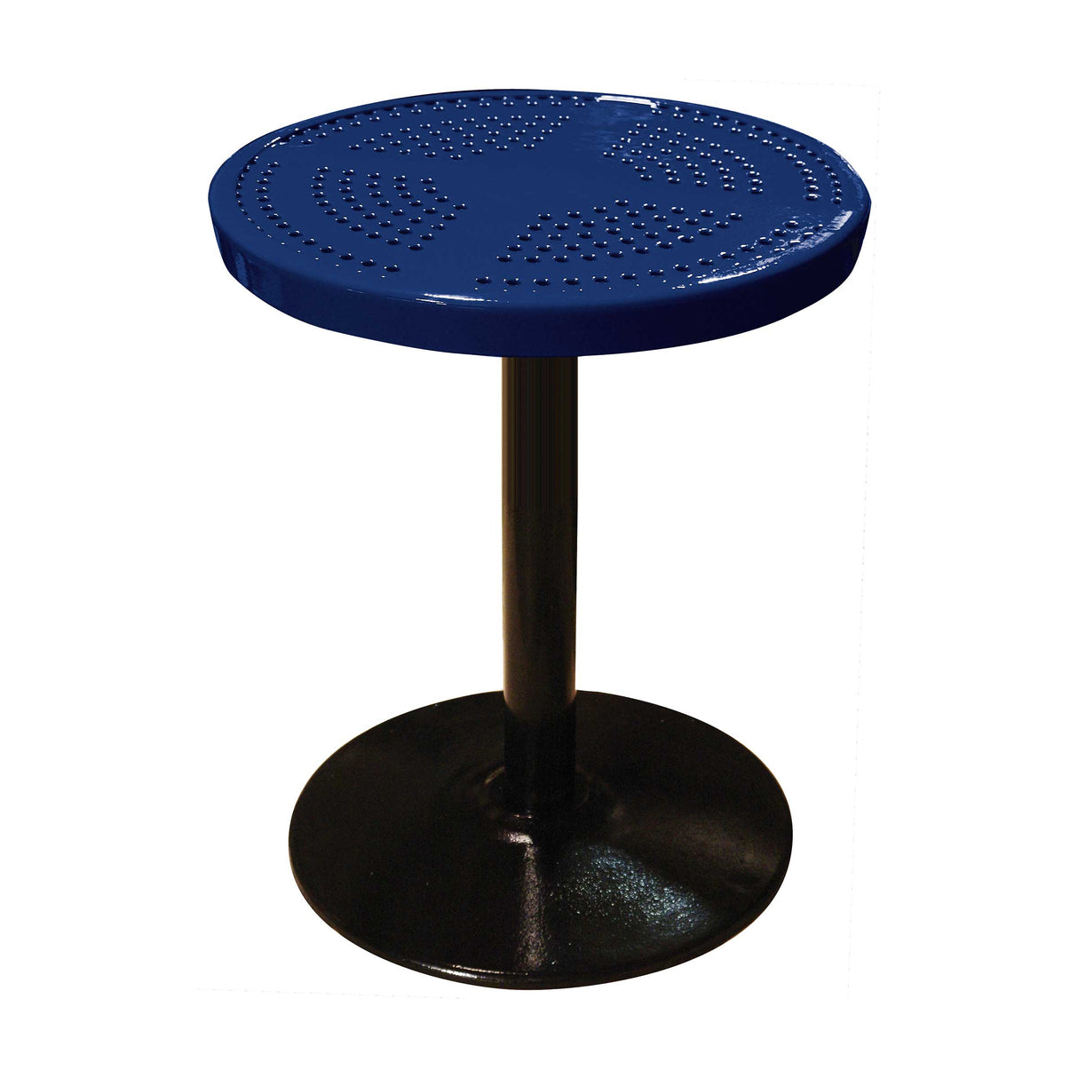 24TAB30 24" round perforated pedestal table 30" high - navy
