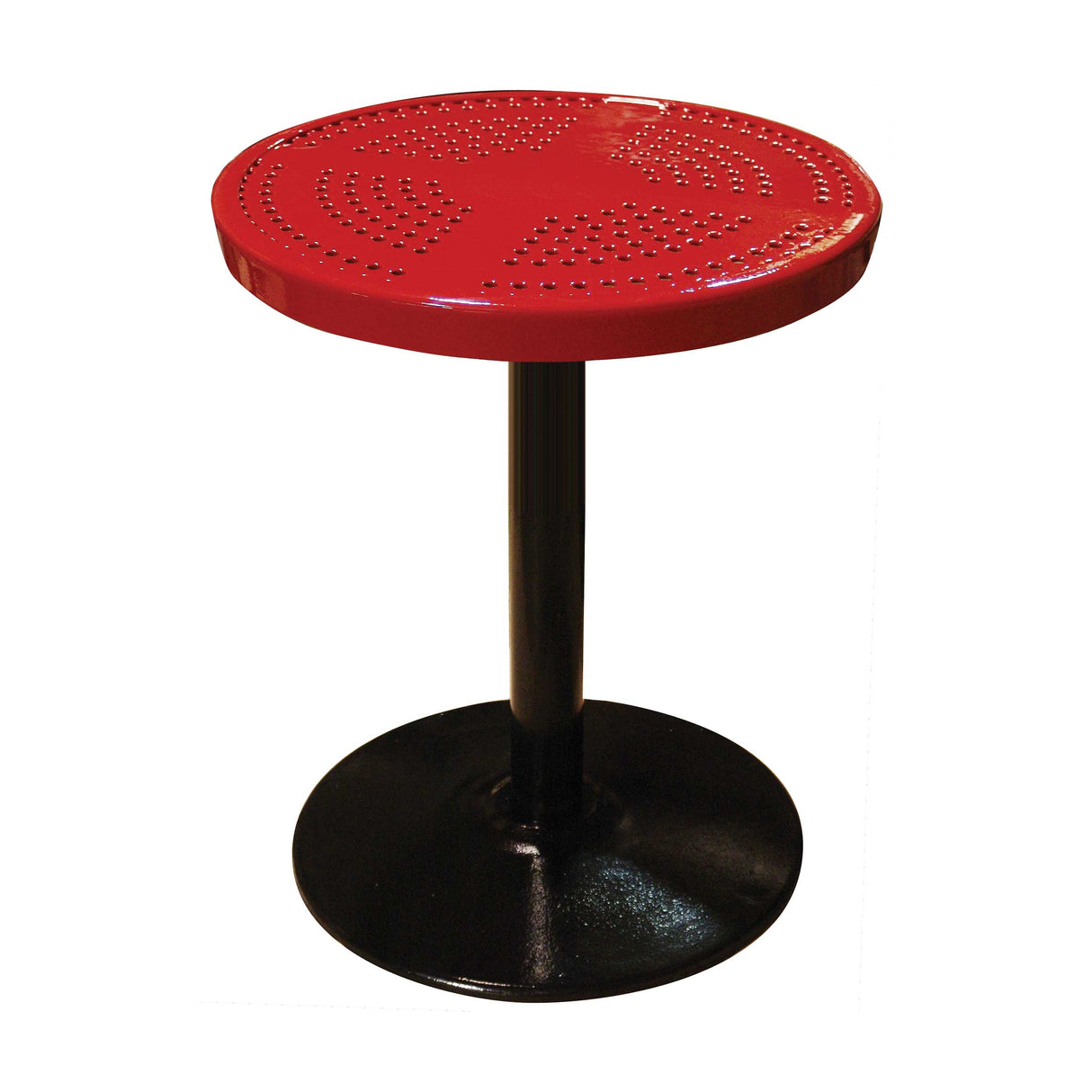 24TAB30 24" round perforated pedestal table 30" high - red