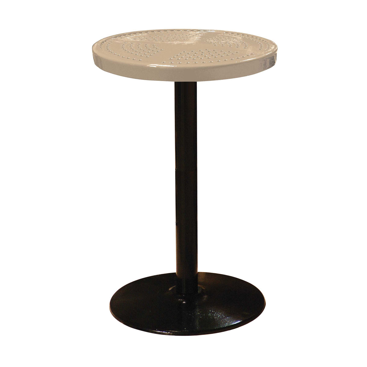 24TAB90 24" round perforated pedestal table 90" high - beige