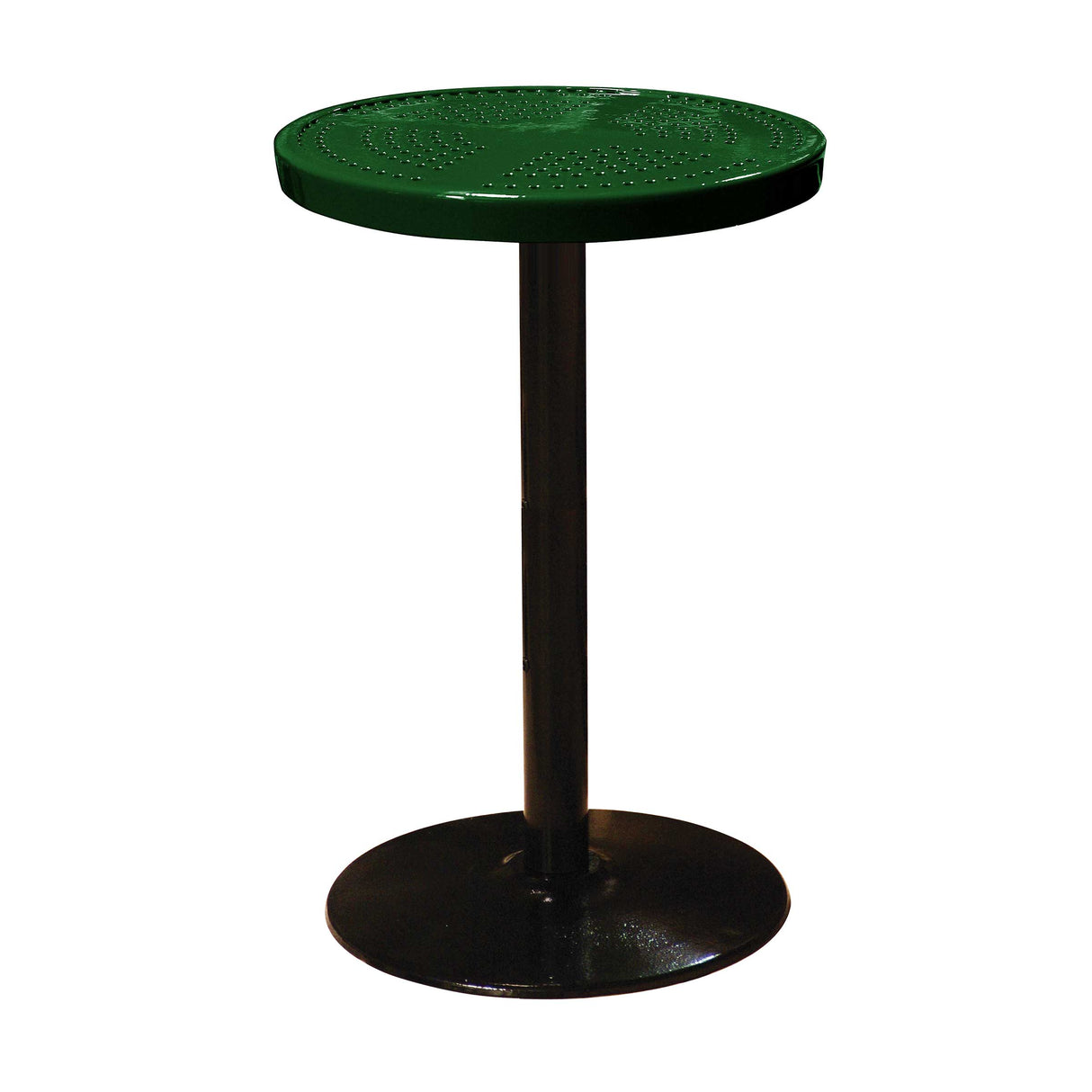 24TAB90 24" round perforated pedestal table 90" high - black green