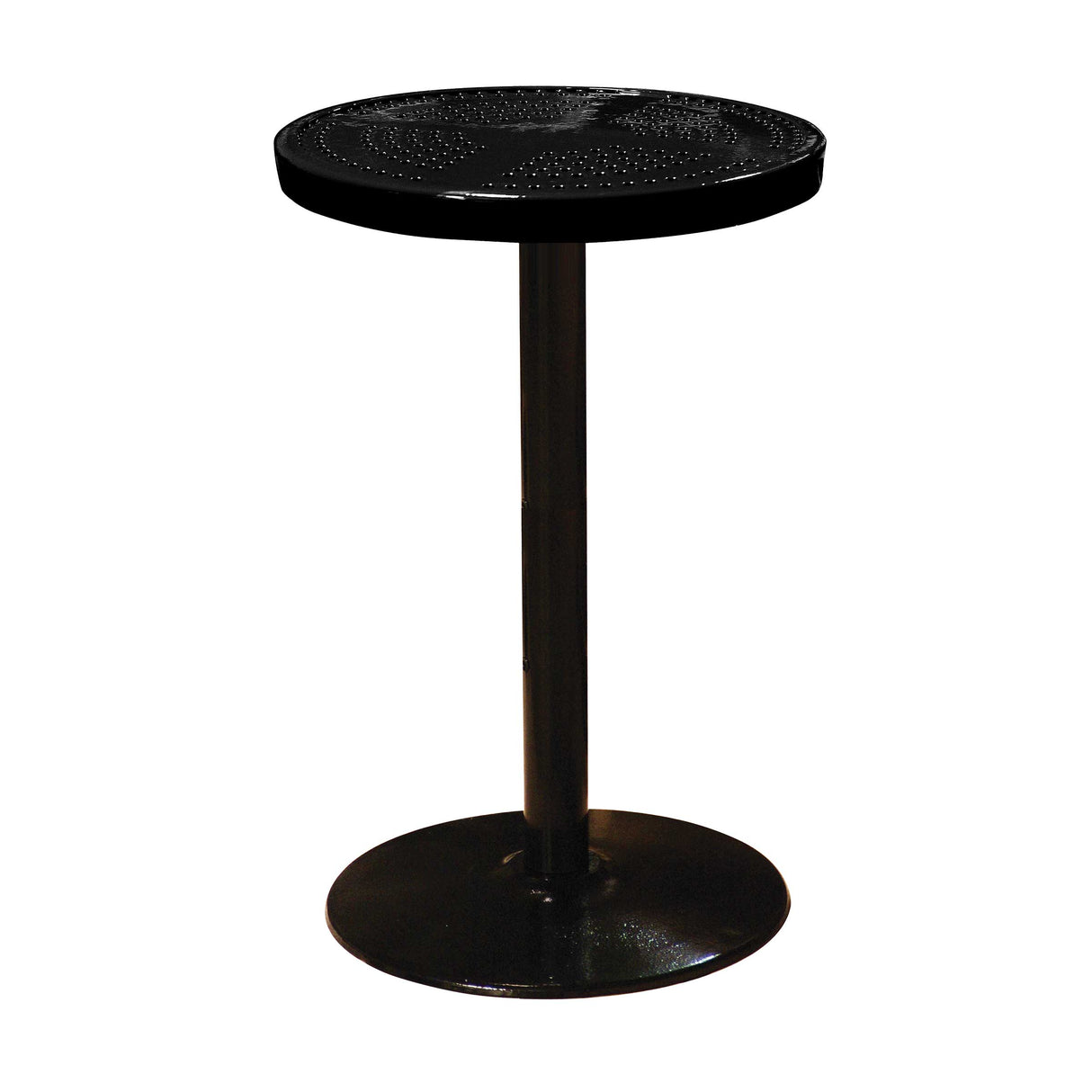 24TAB90 24" round perforated pedestal table 90" high - black