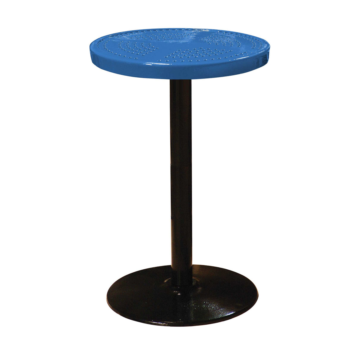 24TAB90 24" round perforated pedestal table 90" high - blue