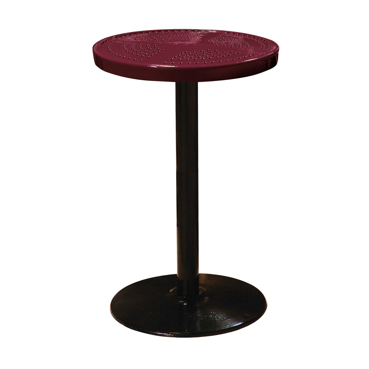 24TAB90 24" round perforated pedestal table 90" high - burgundy