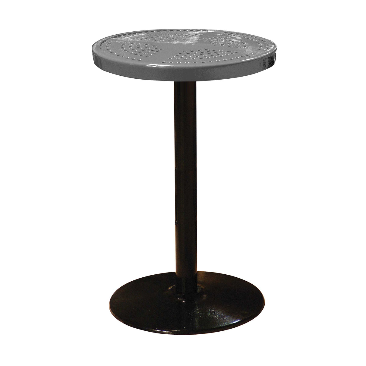 24TAB90 24" round perforated pedestal table 90" high - dark gray