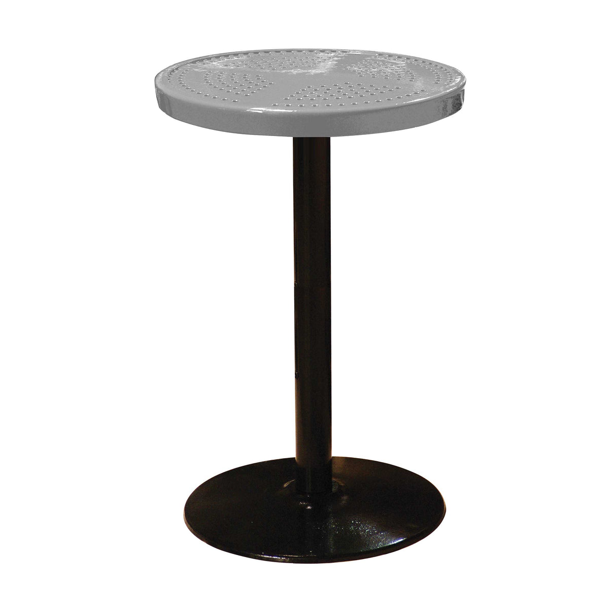 24TAB90 24" round perforated pedestal table 90" high - gray