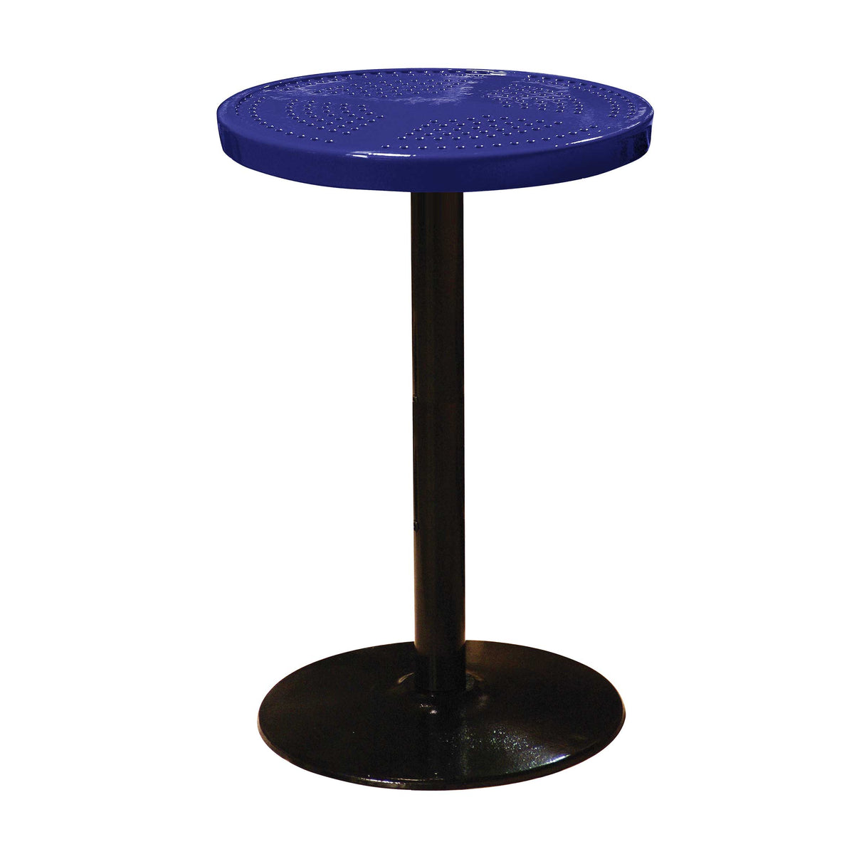 24TAB90 24" round perforated pedestal table 90" high - navy