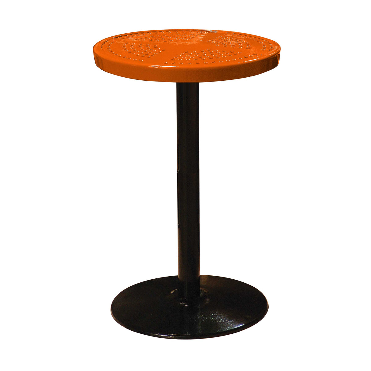 24TAB90 24" round perforated pedestal table 90" high - orange