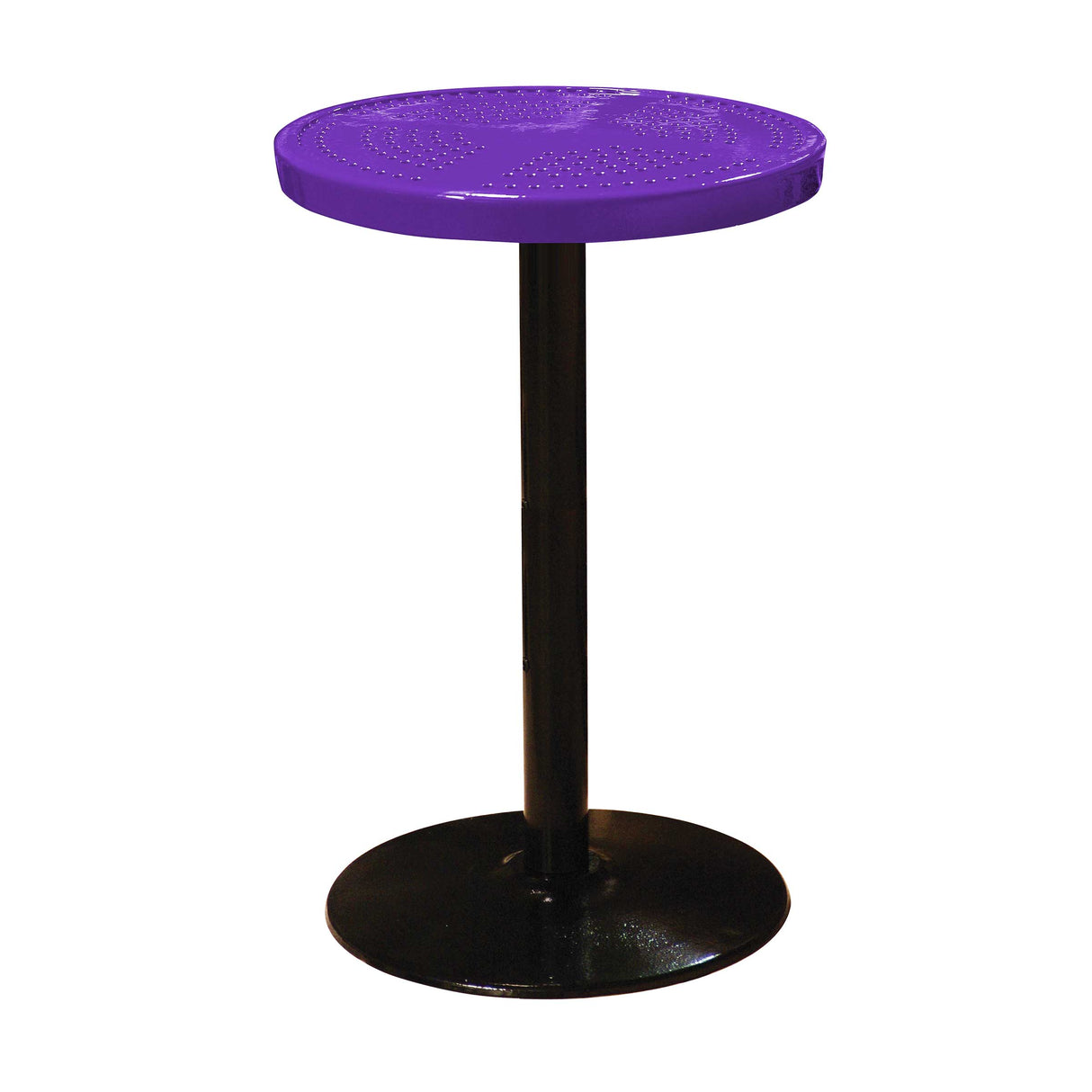 24TAB90 24" round perforated pedestal table 90" high - purple