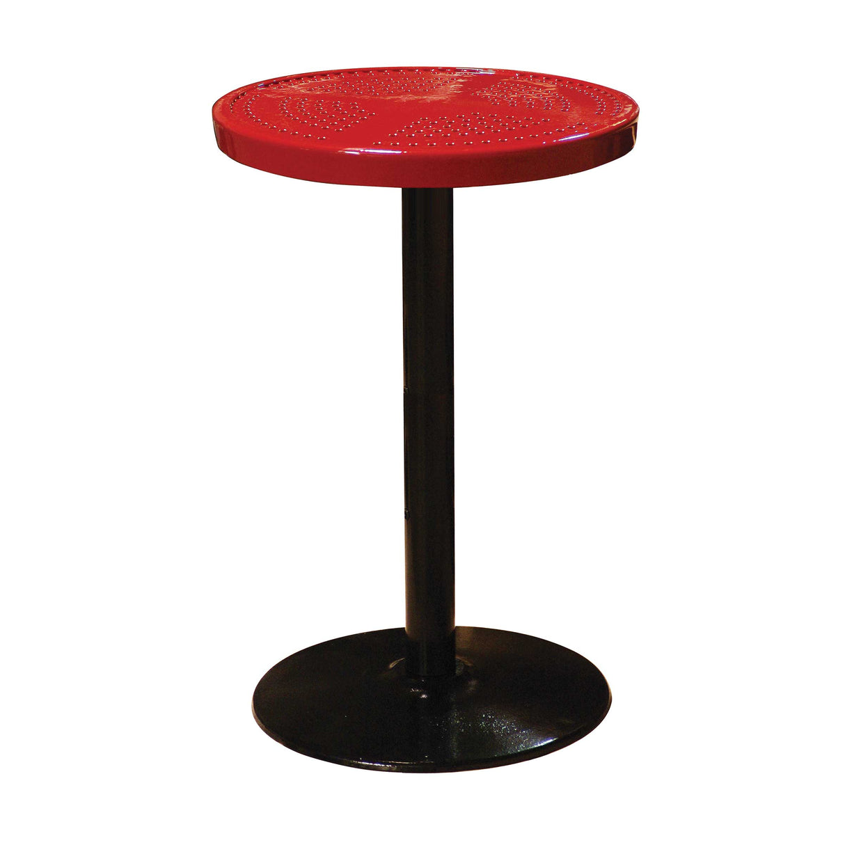 24TAB90 24" round perforated pedestal table 90" high - red