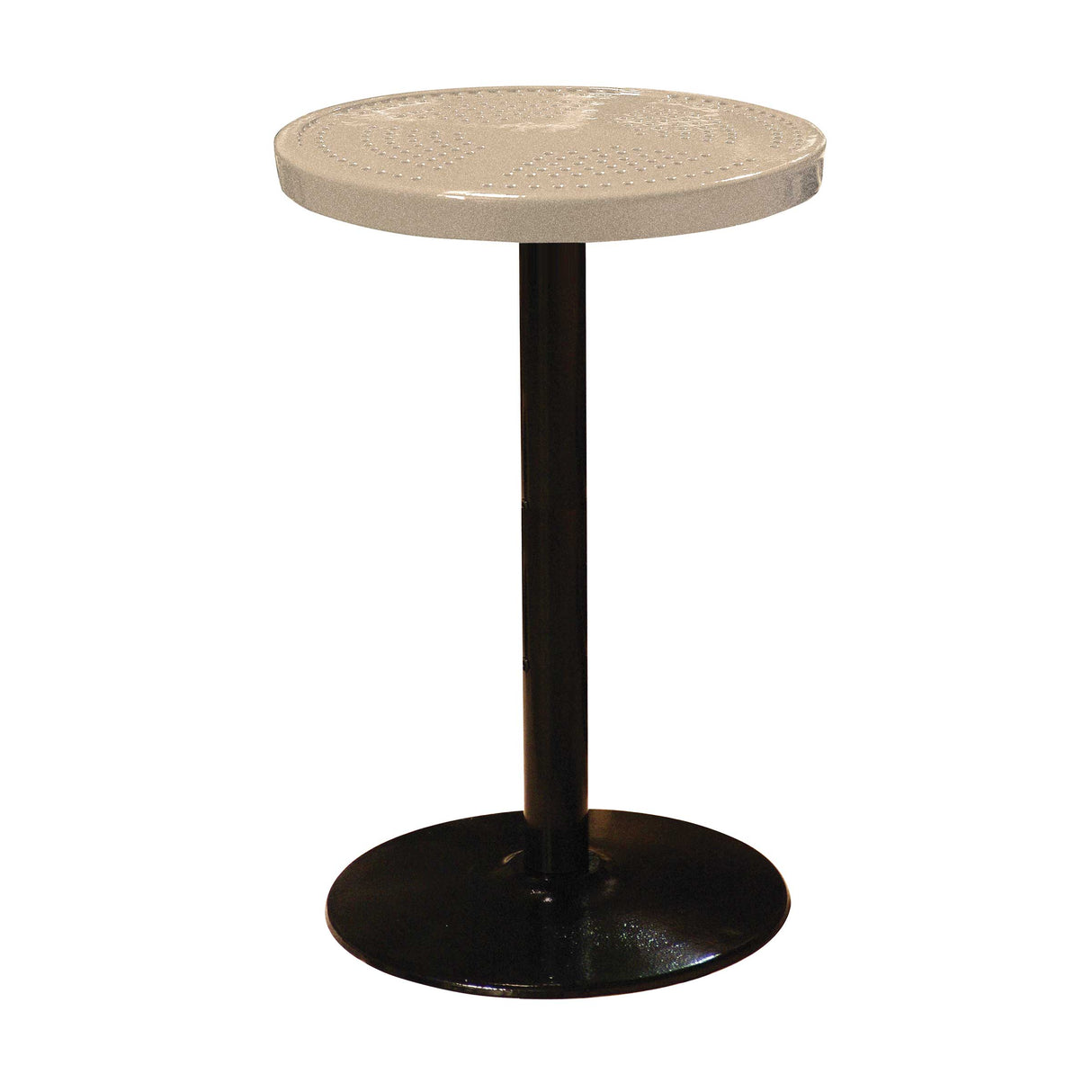 24TAB90 24" round perforated pedestal table 90" high - sandstone