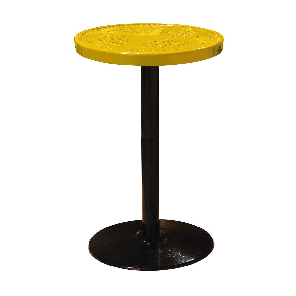 24TAB90 24" round perforated pedestal table 90" high - yellow