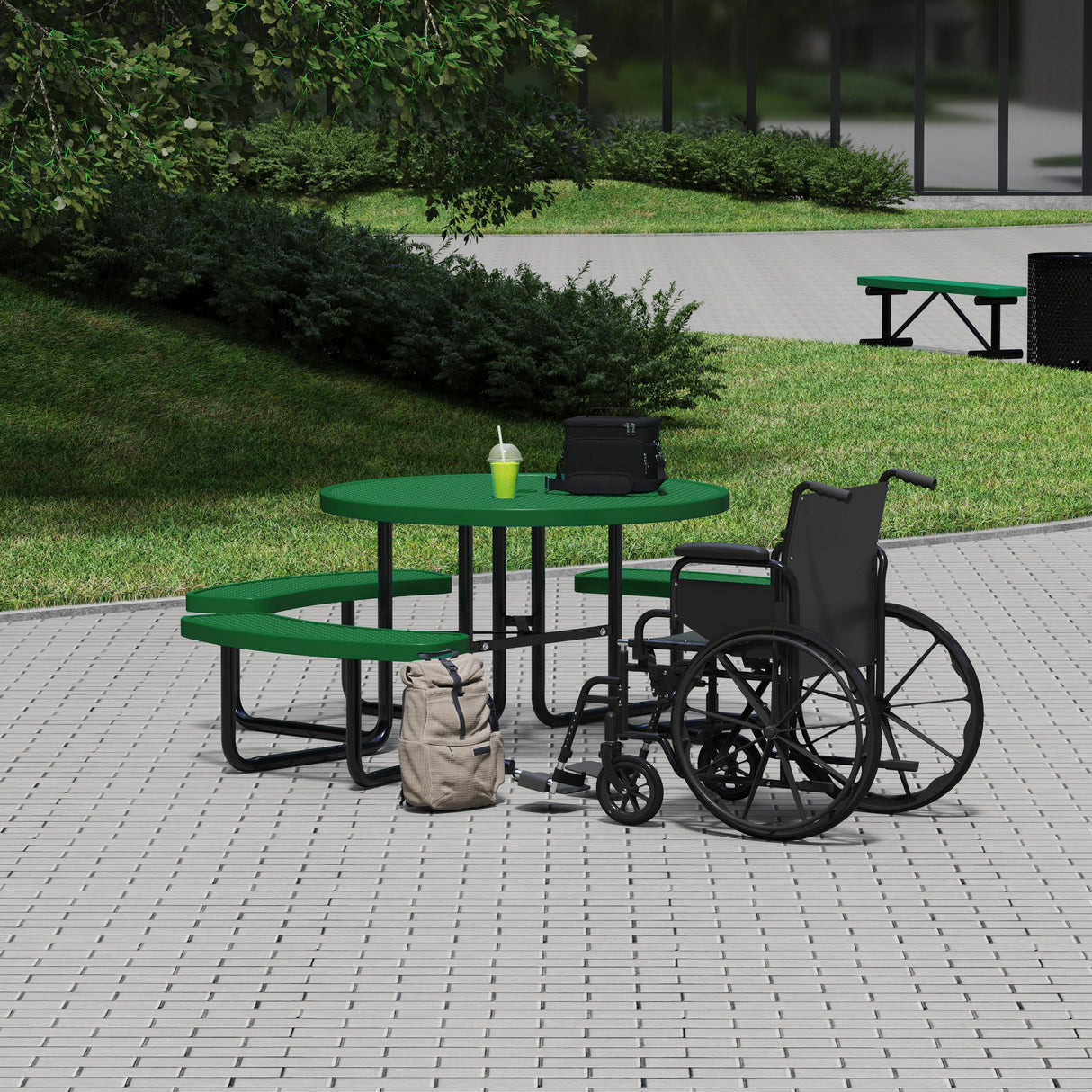 Quick Ship T46ROP-ADA 46" Round Expanded Metal ADA Table