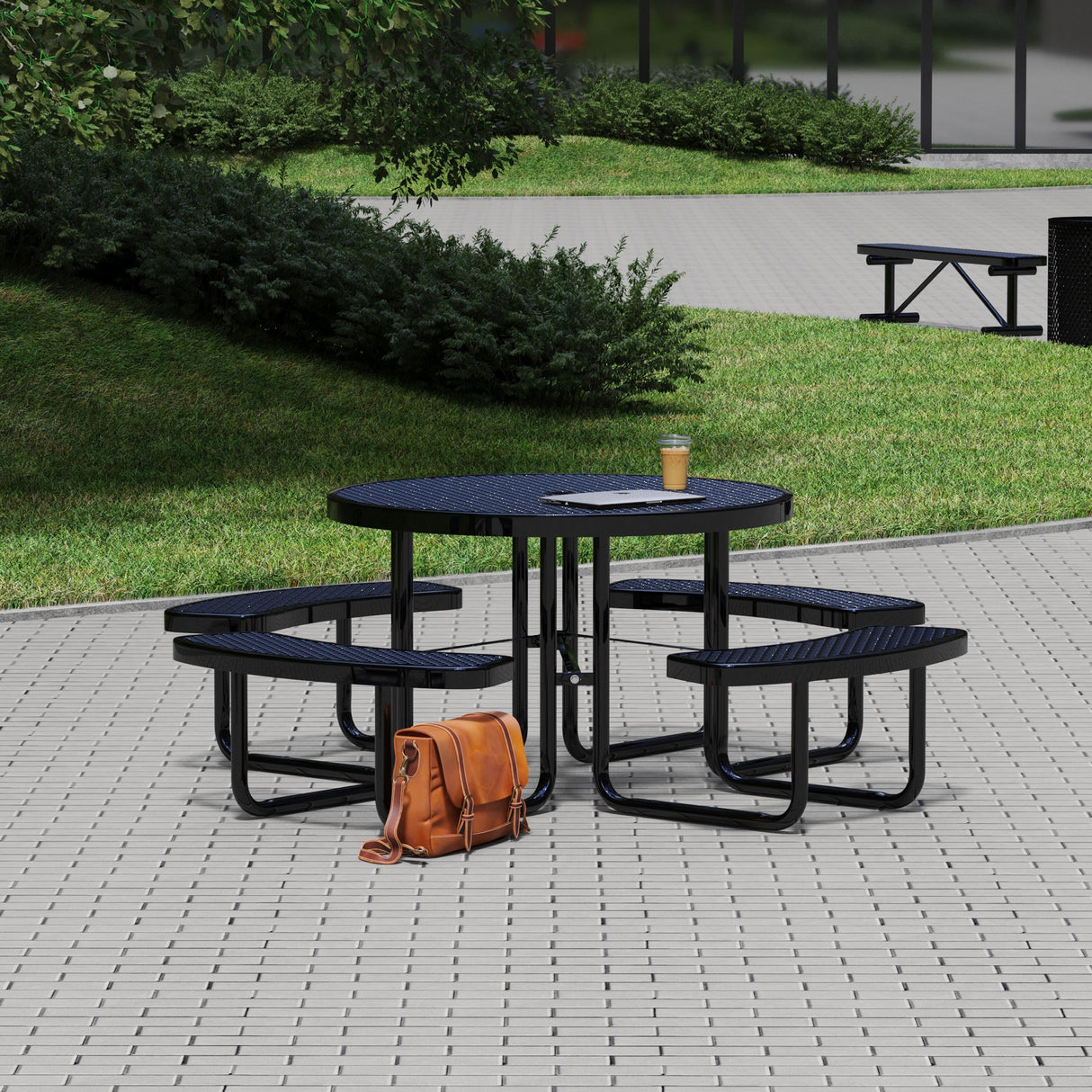 Quick Ship T46ROP 46" Round Expanded Metal Table