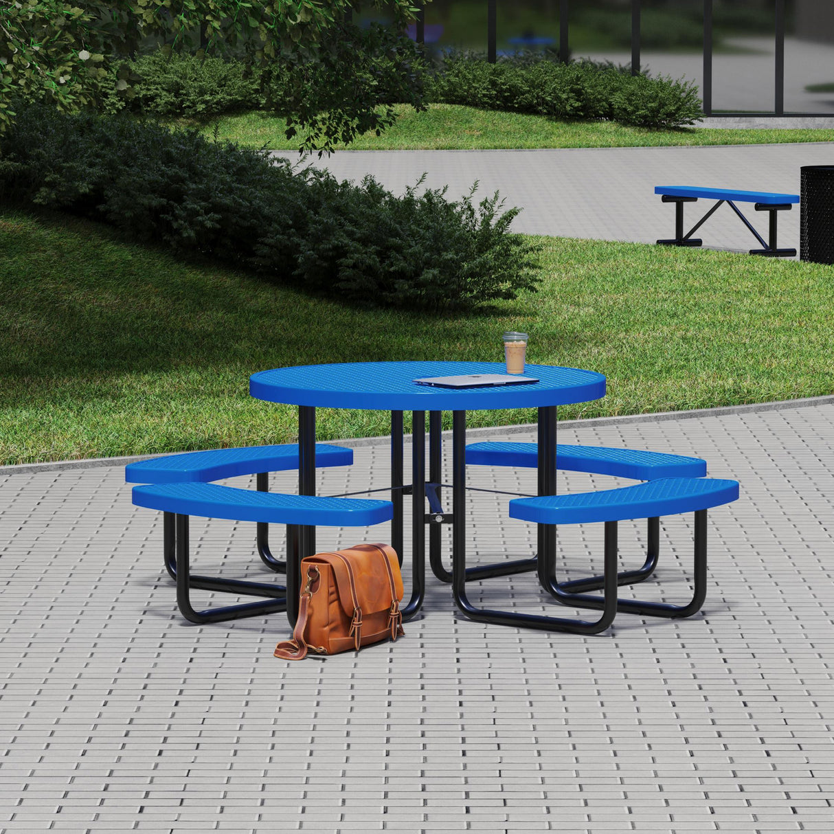 Quick Ship T46ROP 46" Round Expanded Metal Table