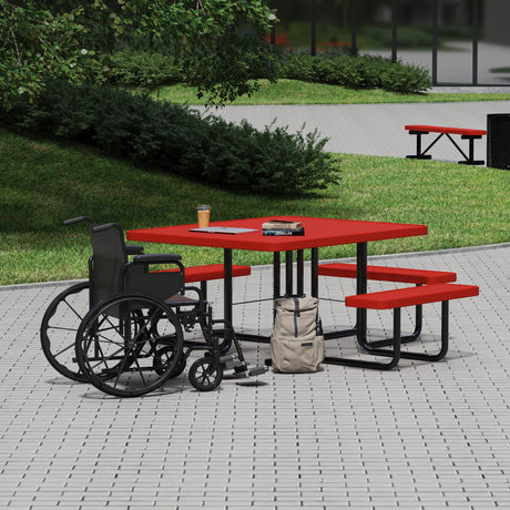 Quick Ship T46SQP-ADA 46" Square Expanded Metal ADA Table