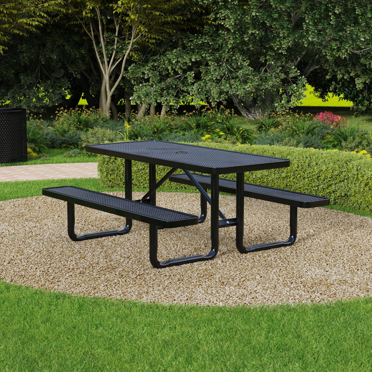 Quick Ship T6XPP 6 Foot Expanded Metal Picnic Table