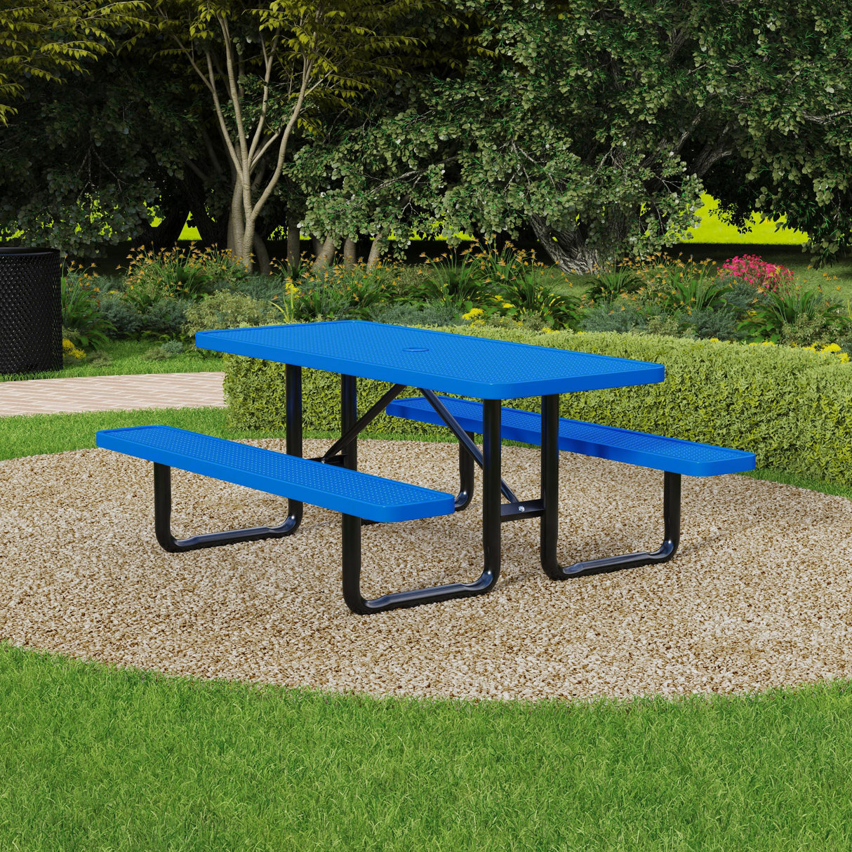 Quick Ship T6XPP 6 Foot Expanded Metal Picnic Table