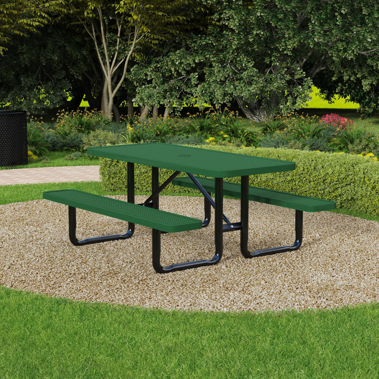 Quick Ship T6XPP 6 Foot Expanded Metal Picnic Table
