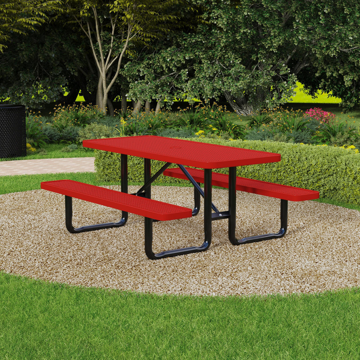 Quick Ship T6XPP 6 Foot Expanded Metal Picnic Table