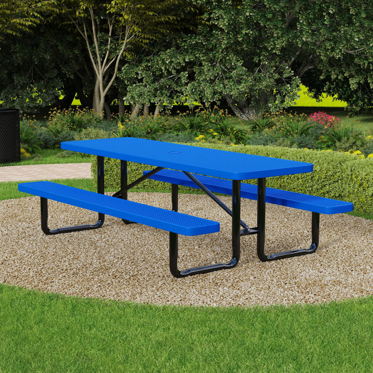 Quick Ship T8XPP 8 Foot Expanded Metal Picnic Table