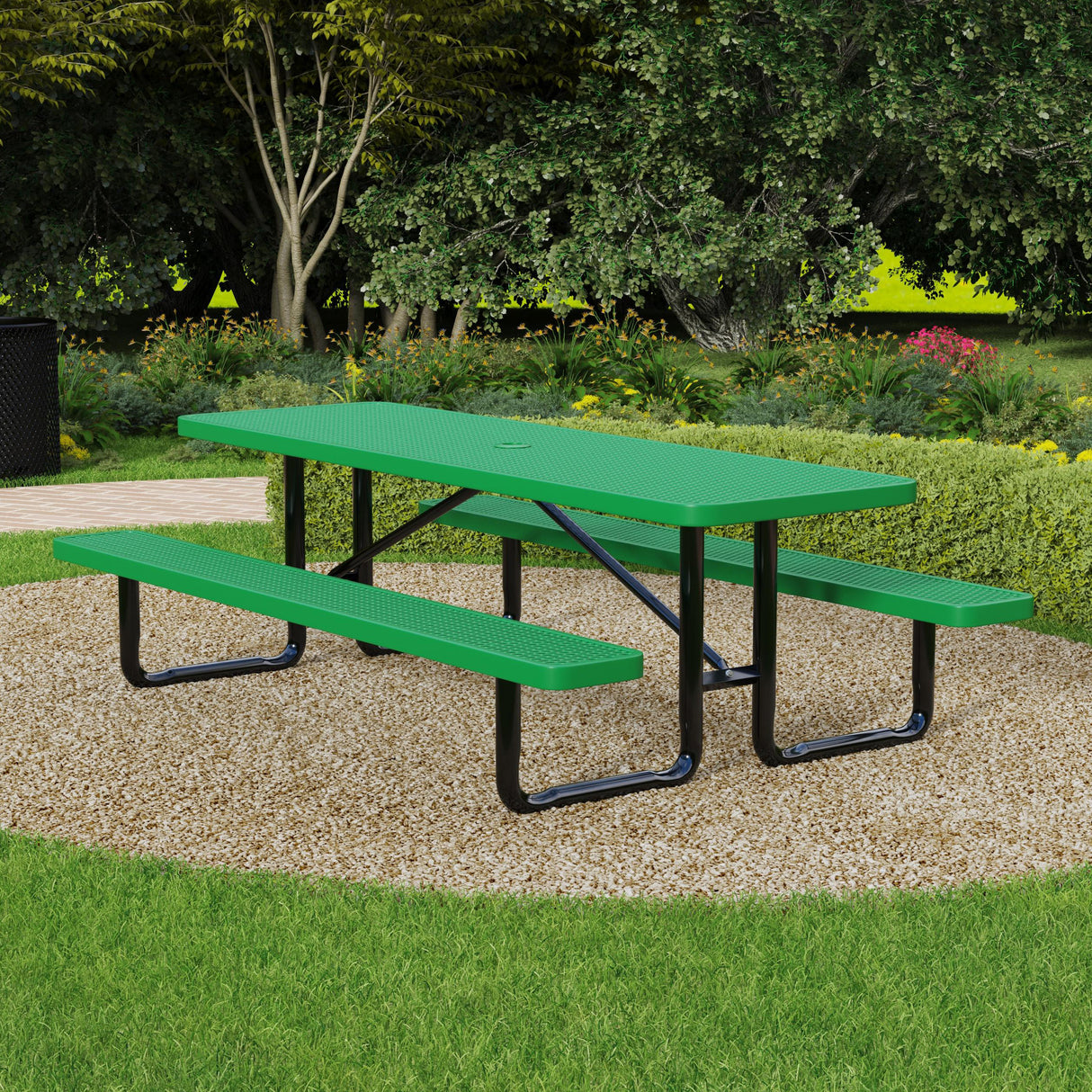 Quick Ship T8XPP 8 Foot Expanded Metal Picnic Table