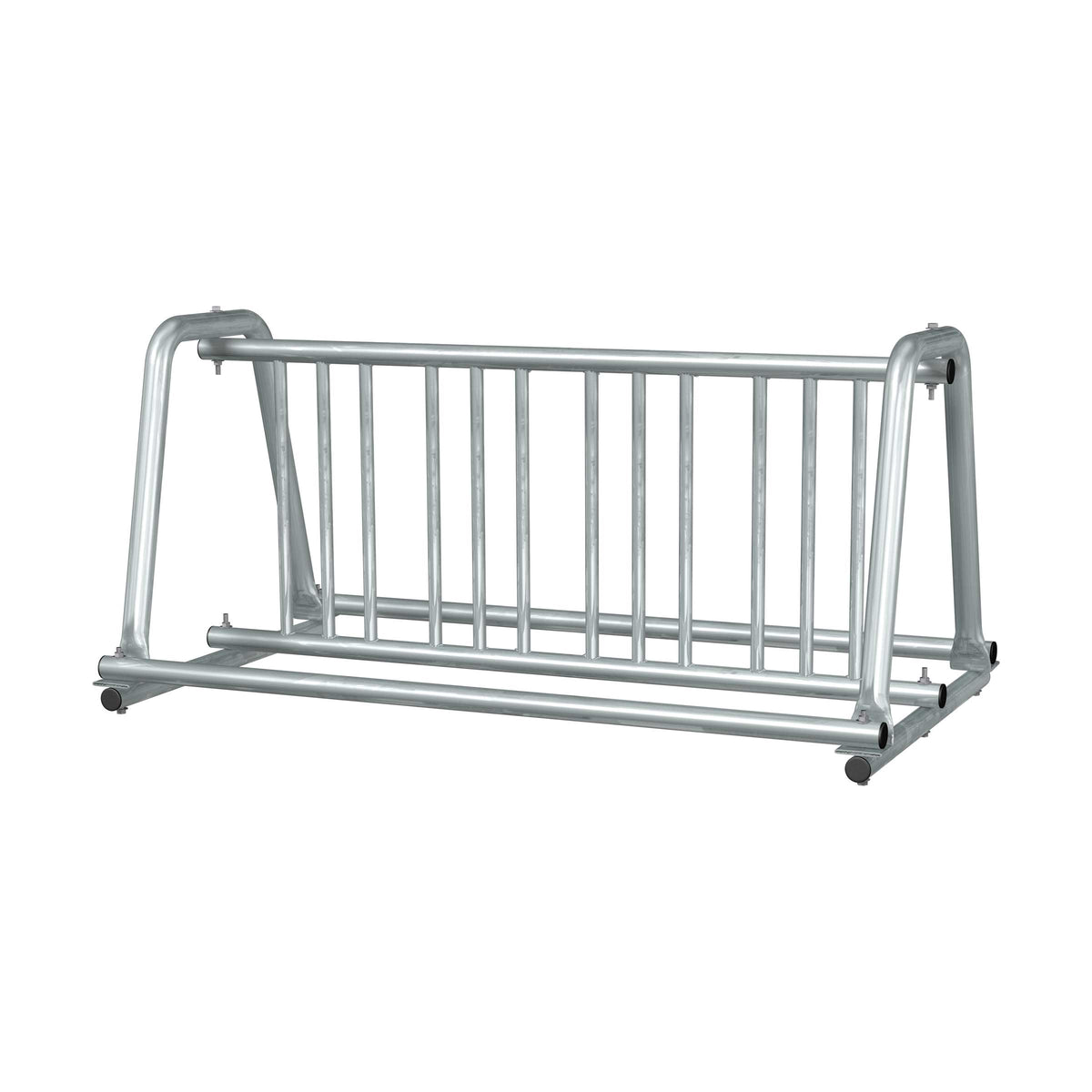 5 ft long A-shaped bike rack of galvanized steel tubing - double sided in 3/4 view