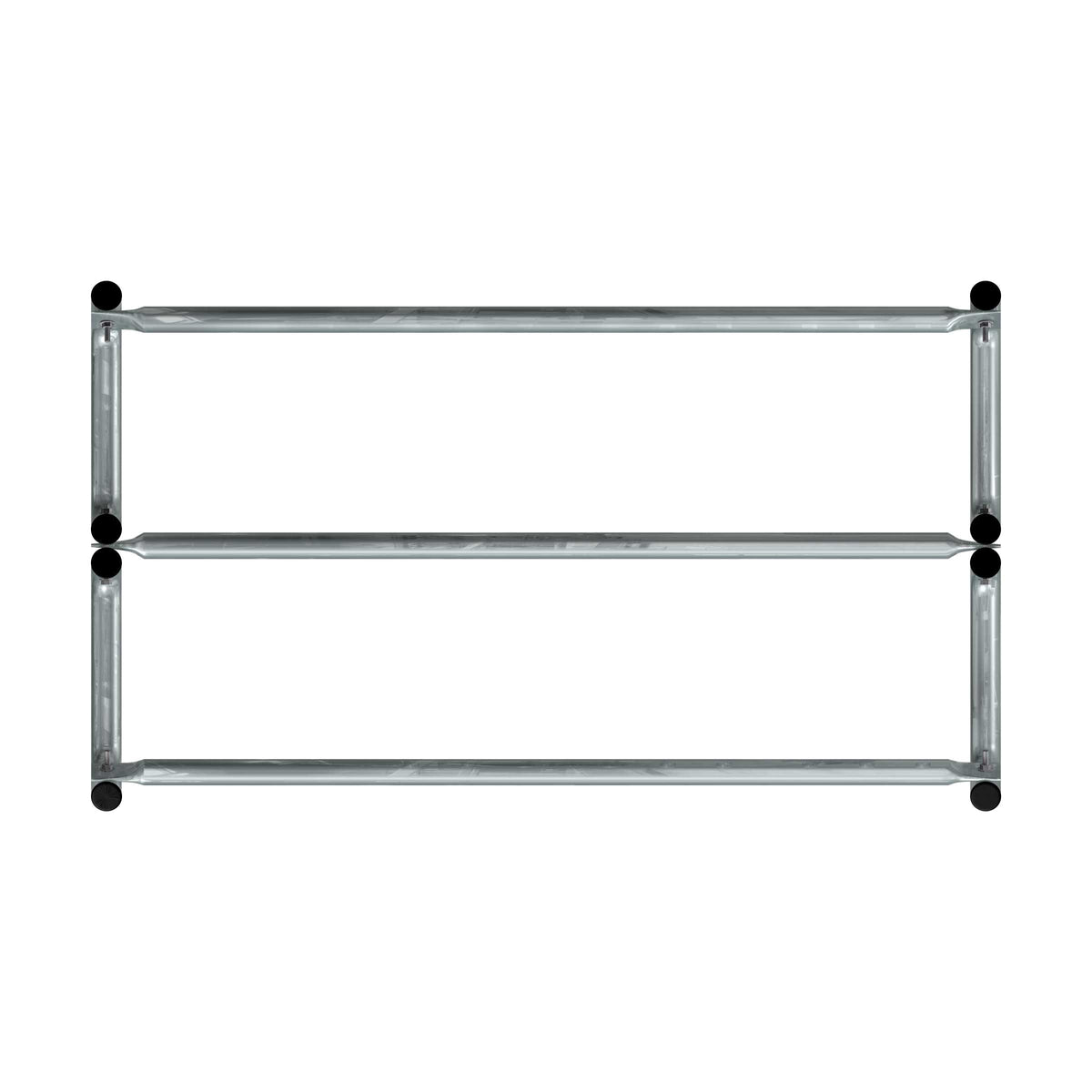 5 ft long bike rack of galvanized steel tubing - double sided in top view