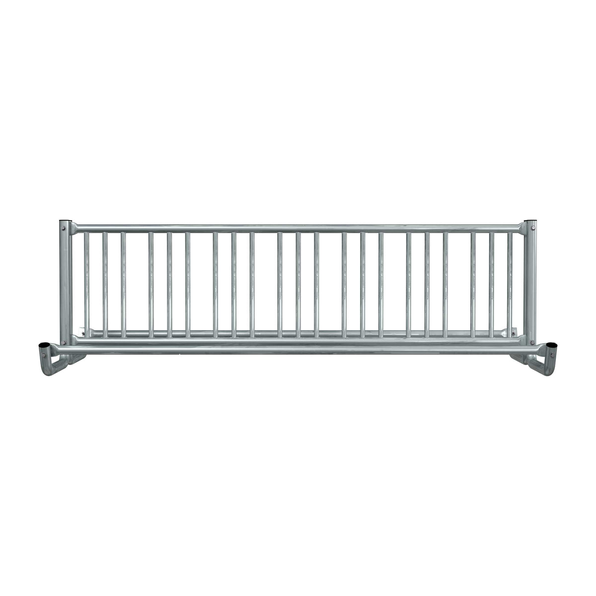 8 ft long bike rack of galvanized steel tubing - double sided in front view