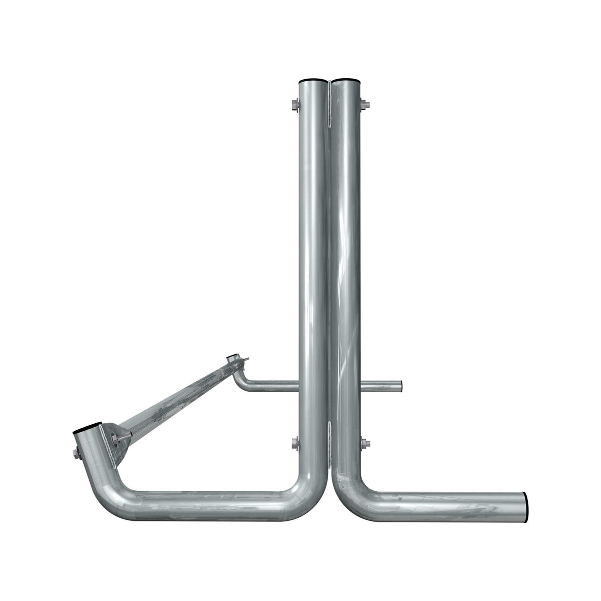 8 ft long bike rack of galvanized steel tubing - single sided in side view