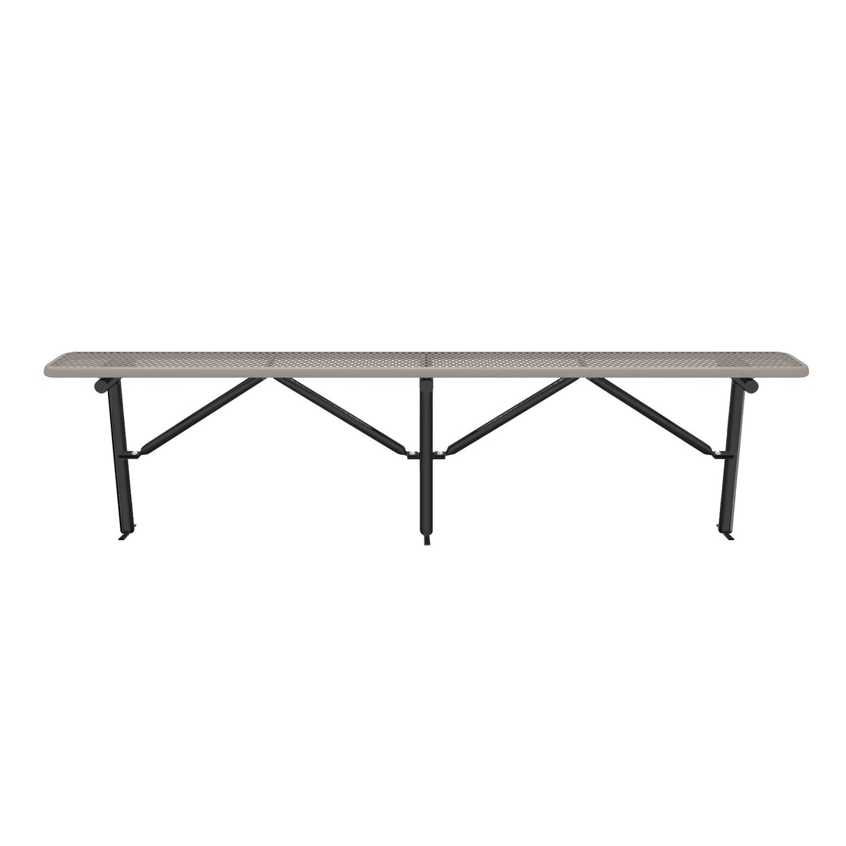 Expanded Metal Bench Without Back - In-Ground Mount