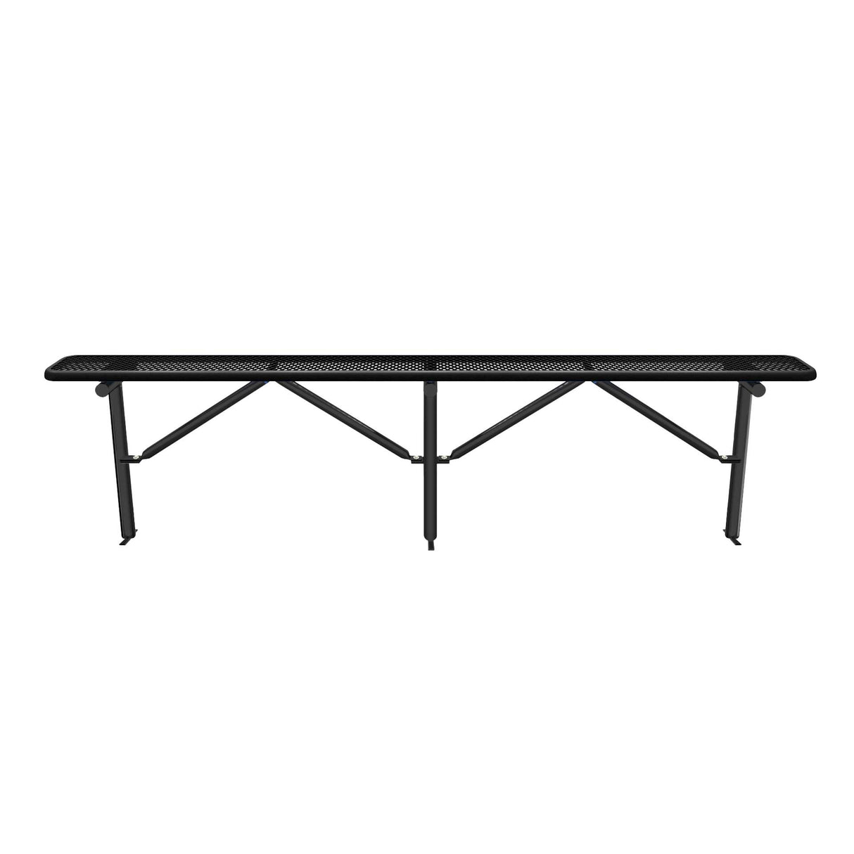 Expanded Metal Bench Without Back - In-Ground Mount