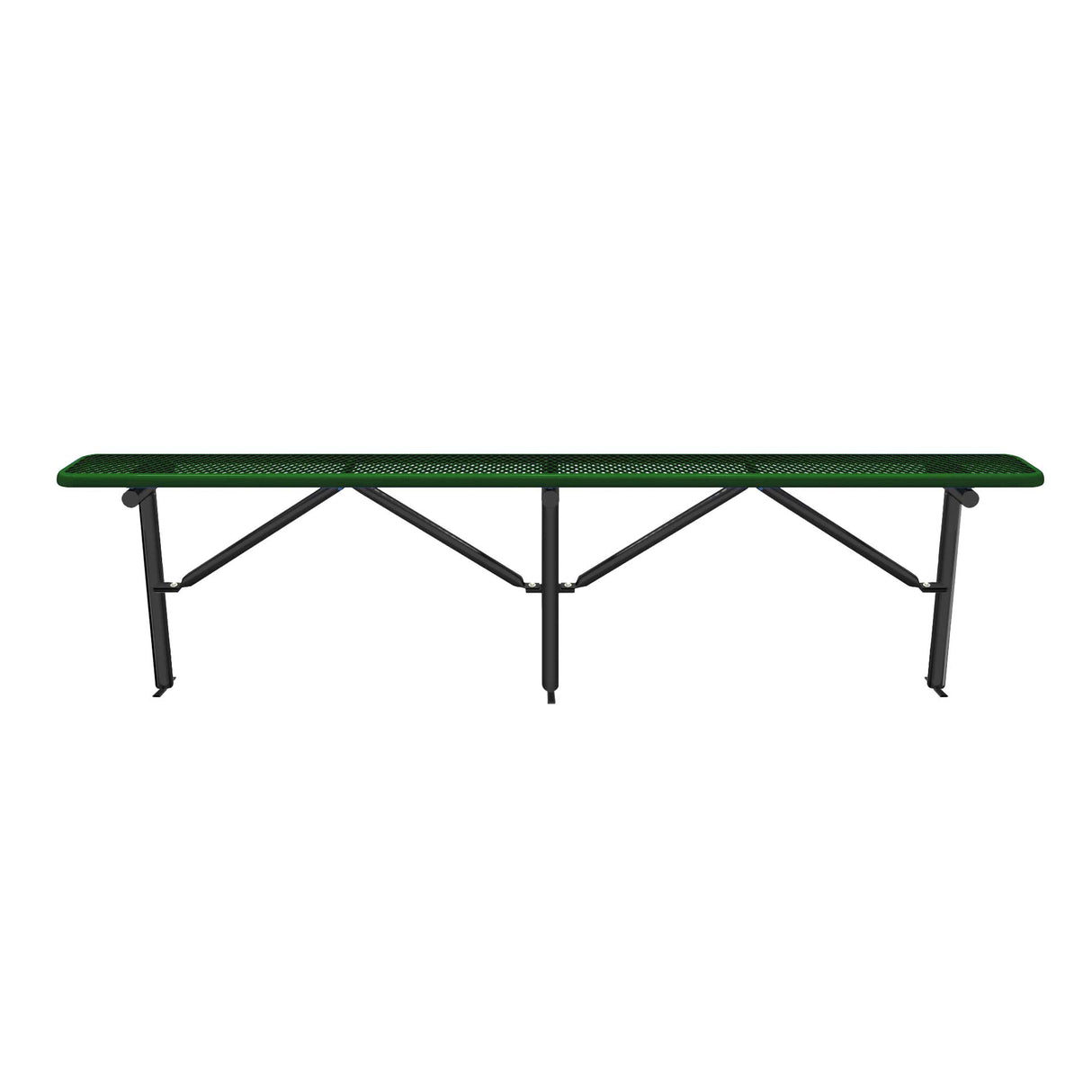Expanded Metal Bench Without Back - In-Ground Mount