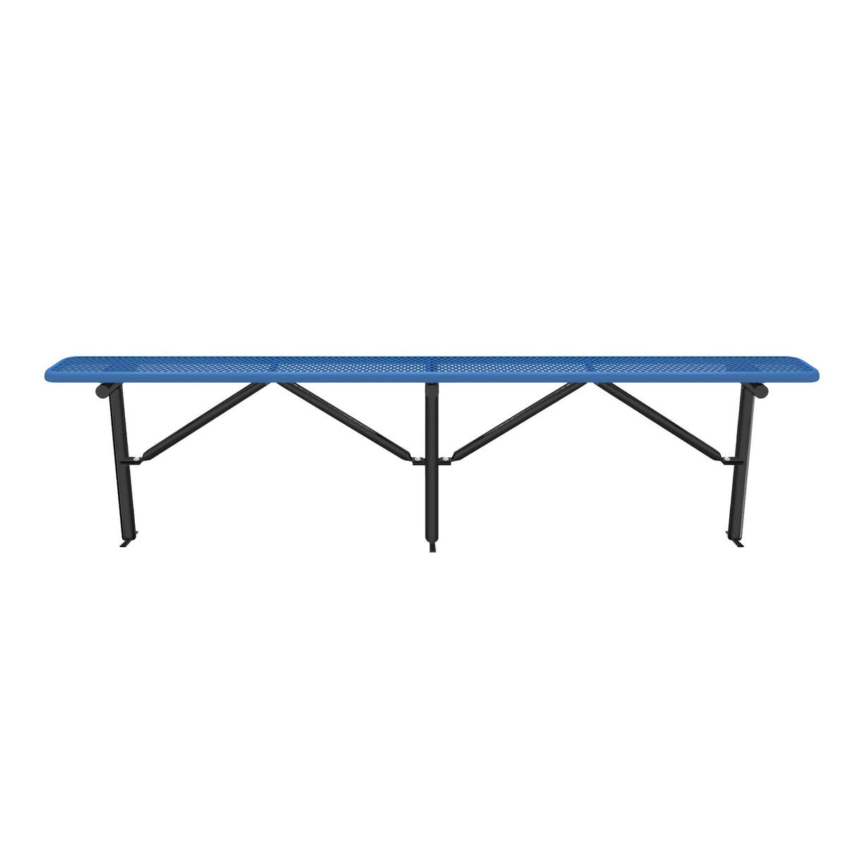 Expanded Metal Bench Without Back - In-Ground Mount