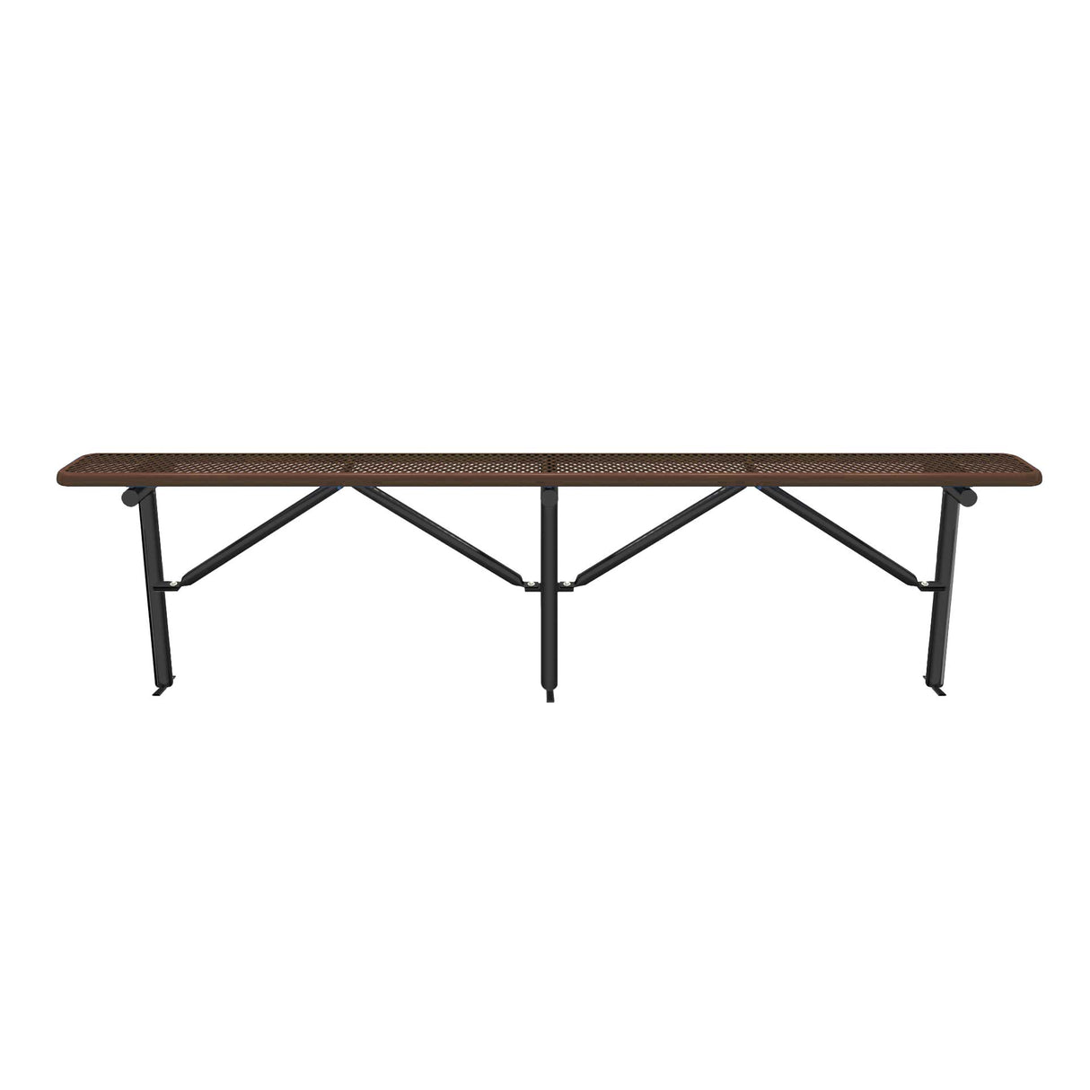 Expanded Metal Bench Without Back - In-Ground Mount