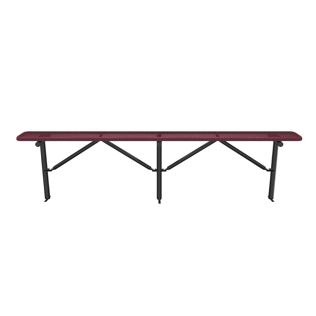 Expanded Metal Bench Without Back - In-Ground Mount